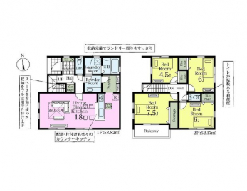 �Ԏ��}�i�̂P�ˌ��j�@4LDK