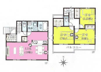 �Ԏ��}�i�̂P�ˌ��j�@3LDK