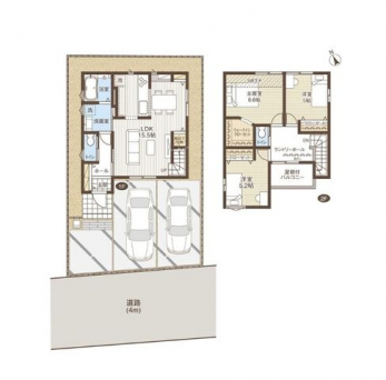 �Ԏ��}�i�̂P�ˌ��j�@3LDK�{WIC