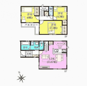 �Ԏ��}�i�̂P�ˌ��j�@3LDK