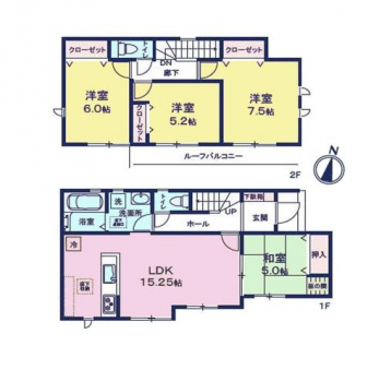 �Ԏ��}�i�̂P�ˌ��j�@4LDK