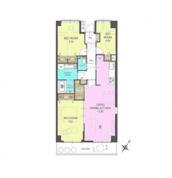 Ԏ}îP}Vj@3LDK{t@~[N[[bg