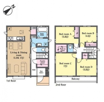 �Ԏ��}�i�̂P�ˌ��j�@4LDK