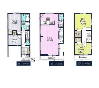 �Ԏ��}�i�̂P�ˌ��j�@2SLDK