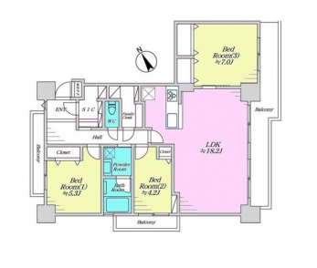 �Ԏ��}�i�̂P�}���V�����j�@3LDK�{�t�@�~���[�N���[�[�b�g