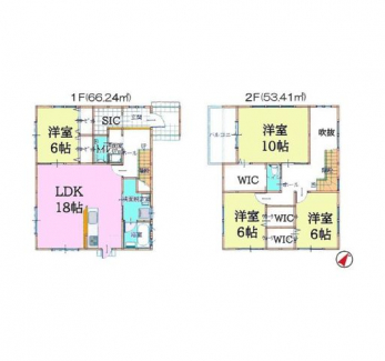 �Ԏ��}�i�̂P�ˌ��j�@4LDK�{3WIC