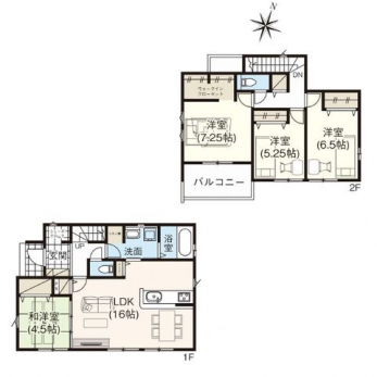 �Ԏ��}�i�̂P�ˌ��j�@4LDK+WIC+SC+���l����+�p���g���[