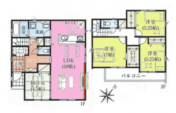 �Ԏ��}�i�̂P�ˌ��j�@4LDK