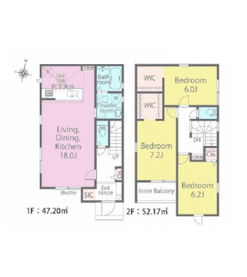 �Ԏ��}�i�̂P�ˌ��j�@3LDK