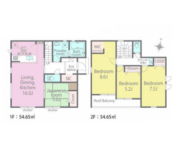 �Ԏ��}�i�̂P�ˌ��j�@4LDK