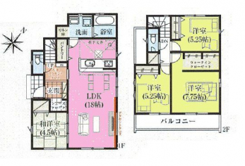 �Ԏ��}�i�̂P�ˌ��j�@4LDK