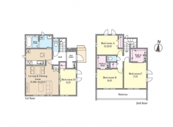 �Ԏ��}�i�̂P�ˌ��j�@4LDK