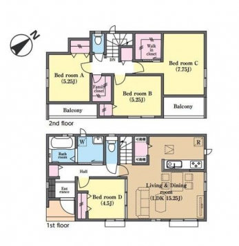 �Ԏ��}�i�̂P�ˌ��j�@4LDK