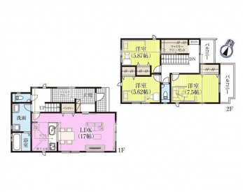 �Ԏ��}�i�̂P�ˌ��j�@3LDK+FC+SC+�p���g���[