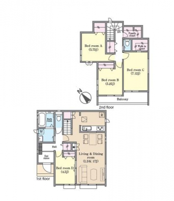 �Ԏ��}�i�̂P�ˌ��j�@4LDK