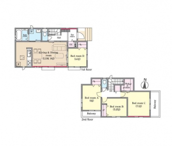 �Ԏ��}�i�̂P�ˌ��j�@4LDK�{WIC