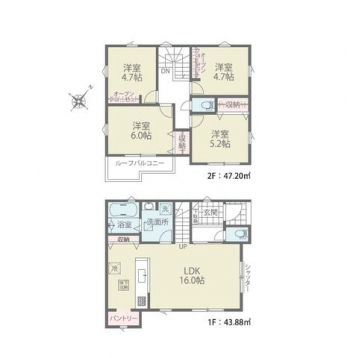 �Ԏ��}�i�̂P�ˌ��j�@4LDK