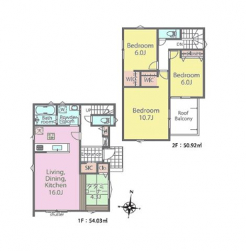 �Ԏ��}�i�̂P�ˌ��j�@3LDK�{�^�^�~�R�[�i�[