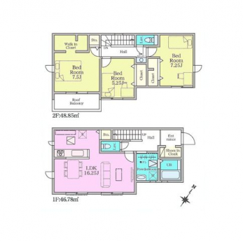 �Ԏ��}�i�̂P�ˌ��j�@3LDK�{WIC