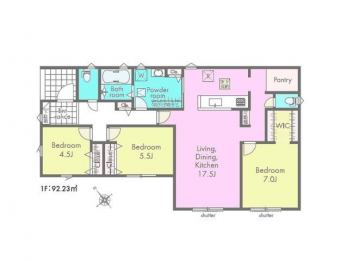 �Ԏ��}�i�̂P�ˌ��j�@3LDK+WIC