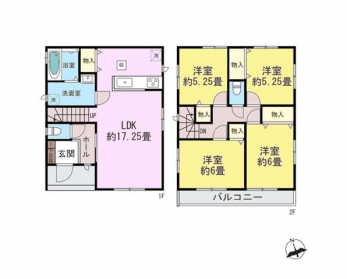 �Ԏ��}�i�̂P�ˌ��j�@4LDK