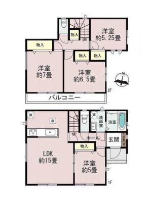 �Ԏ��}�i�̂P�ˌ��j�@4LDK