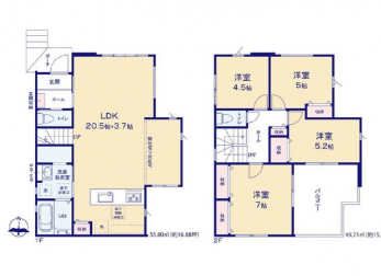 �Ԏ��}�i�̂P�ˌ��j�@4LDK