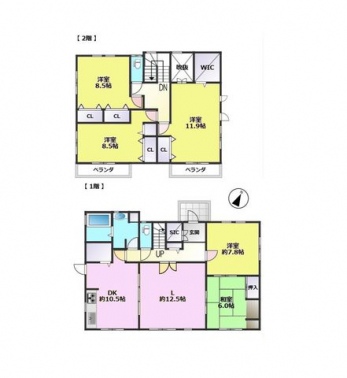 �Ԏ��}�i�̂P�ˌ��j�@5LDK