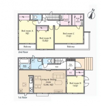 �Ԏ��}�i�̂P�ˌ��j�@4LDK