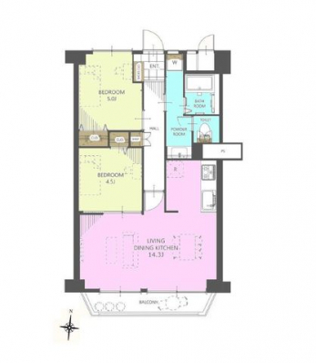 �Ԏ��}�i�̂P�}���V�����j�@2LDK