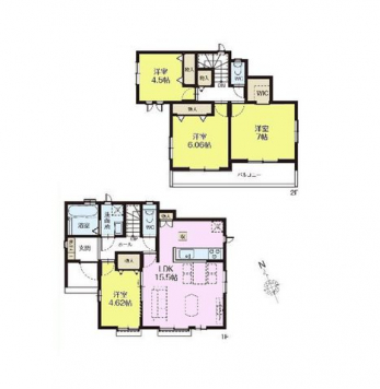 �Ԏ��}�i�̂P�ˌ��j�@4LDK�{WIC