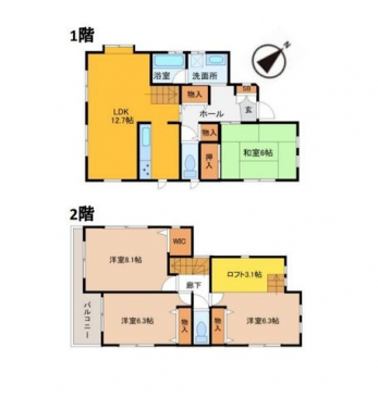 �Ԏ��}�i�̂P�ˌ��j�@4LDK+���t�g