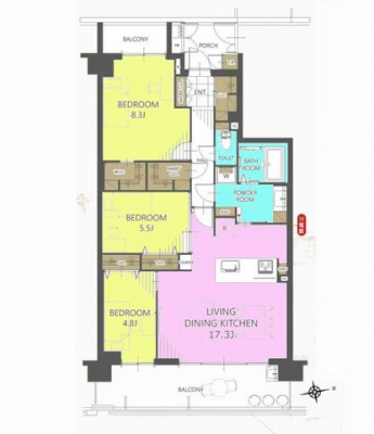 �Ԏ��}�i�̂P�}���V�����j�@3LDK+WIC+FC+SIC