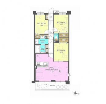 �Ԏ��}�i�̂P�}���V�����j�@3LDK