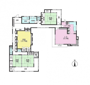 �Ԏ��}�i�̂P�ˌ��j�@4LDK