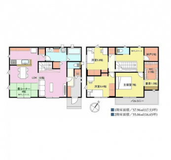 �Ԏ��}�i�̂P�ˌ��j�@3LDK�{��R�[�i�[�{�[��+����