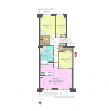 �Ԏ��}�i�̂P�}���V�����j�@3LDK�{WIC