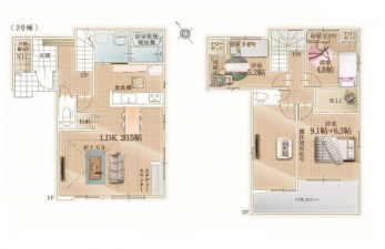 �Ԏ��}�i�̂P�ˌ��j�@3LDK