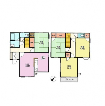 �Ԏ��}�i�̂P�ˌ��j�@4LDK