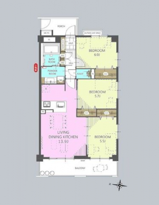 �Ԏ��}�i�̂P�}���V�����j�@3LDK