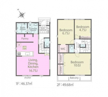 �Ԏ��}�i�̂P�ˌ��j�@3LDK�{WIC