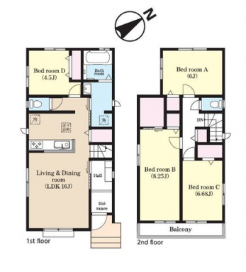 �Ԏ��}�i�̂P�ˌ��j�@4LDK