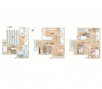 �Ԏ��}�i�̂P�ˌ��j�@4LDK