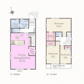 �Ԏ��}�i�̂P�ˌ��j�@3LDK�{WIC