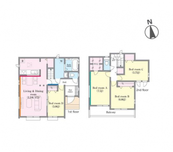 �Ԏ��}�i�̂P�ˌ��j�@4LDK�{WIC