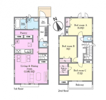 �Ԏ��}�i�̂P�ˌ��j�@3LDK�{WIC