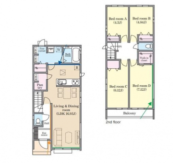 �Ԏ��}�i�̂P�ˌ��j�@4LDK