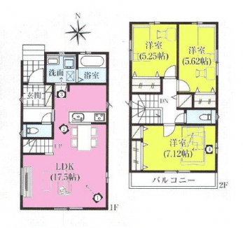 �Ԏ��}�i�̂P�ˌ��j�@3LDK