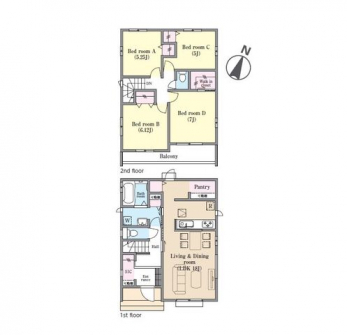 �Ԏ��}�i�̂P�ˌ��j�@4LDK�{WIC�{�t�@�~���[�N���[�[�b�g