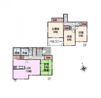 �Ԏ��}�i�̂P�ˌ��j�@4LDK